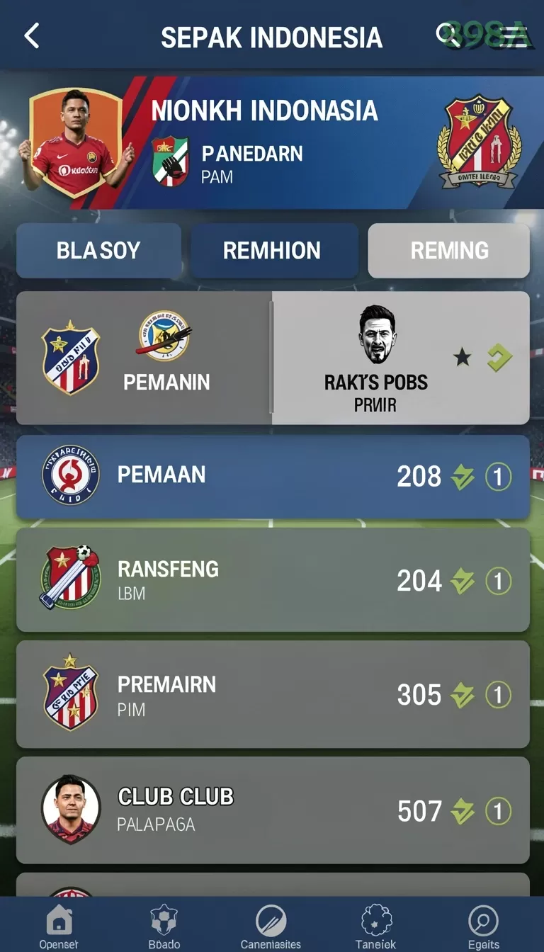 Cuplikan layar CAK4D — menu navigasi